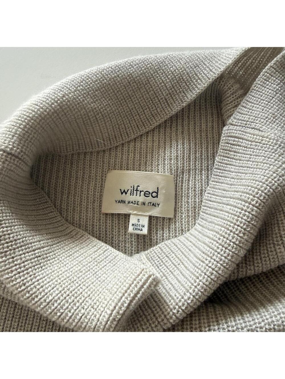 Wilfred for Aritzia Wool Turtleneck Sweater Lightweight Fall Cozy Fisherman - Picture 7 of 7
